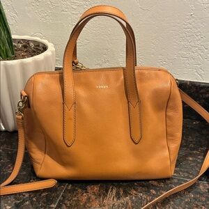 Fossil Caramel Leather Satchel